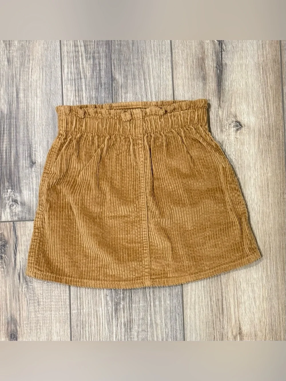 Old Navy Girls 4T Tan Corduroy Skirt Heart Pockets Button Front Fall